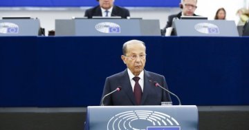 Straßburg : Präsident des Libanon fordert Unterstützung Europas